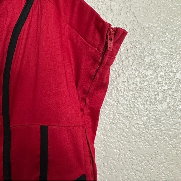 NWT Hot Topic Red & Black Velvet Print Border Fit & Flare Dress, Size XL - Picture 5 of 12